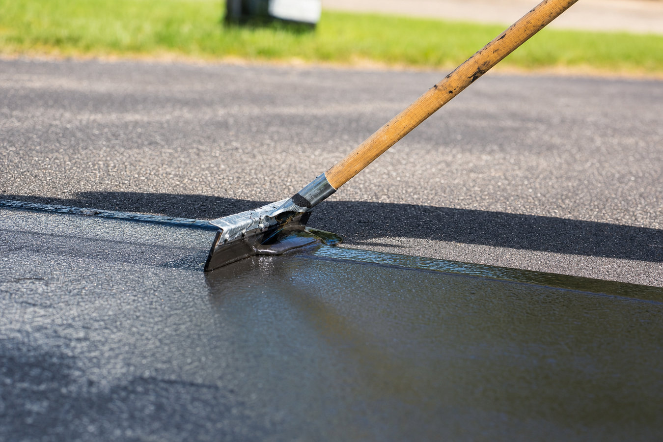 Asphalt sealcoating